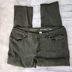Sonoma Slim Straight Green Jeans